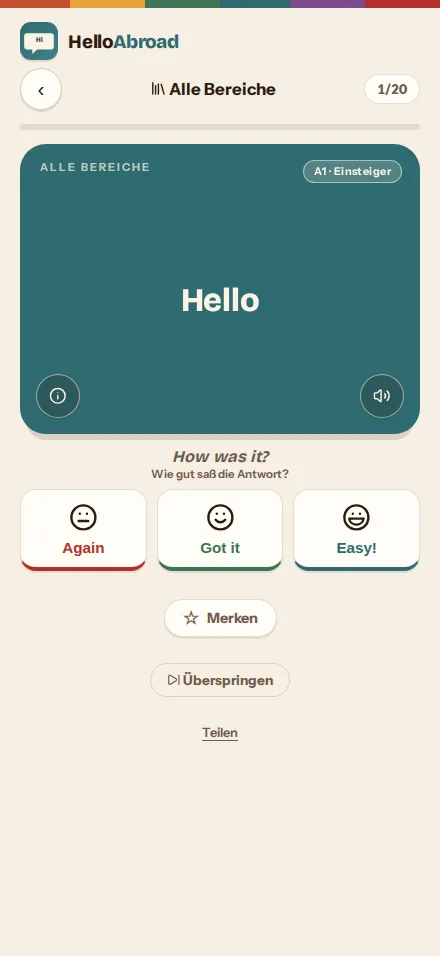 HelloAbroad englische Lernkarte